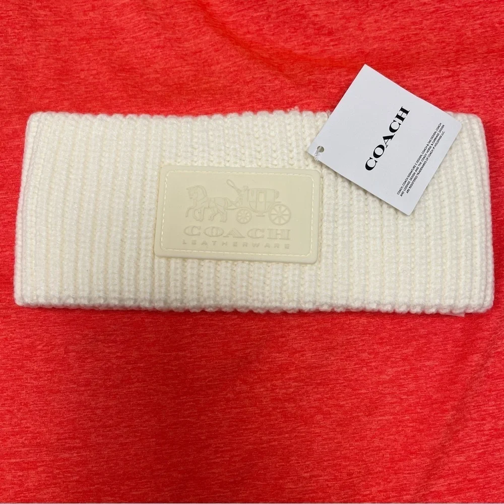 Coach Ivory Knit Headband